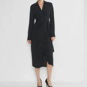 Babaton black petra wrap dress